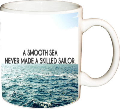 

ShopBuzz A Smooth Sea Printed Coffee Ceramic Mug(350 ml), Multicolor