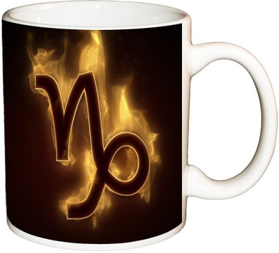 

ShopBuzz Zodiac N Fire Printed Coffee Ceramic Mug(350 ml), Multicolor