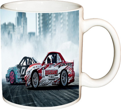 

ShopBuzz Discount Tire Printed Coffee Ceramic Mug(350 ml), Multicolor