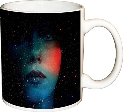 

ShopBuzz Abstract Face Shiny Dark Printed Coffee Ceramic Mug(350 ml), Multicolor