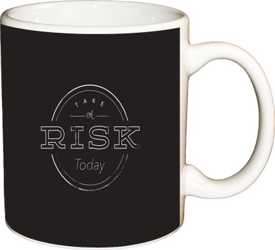

ShopBuzz Risk Today Printed Coffee Ceramic Mug(350 ml), Multicolor
