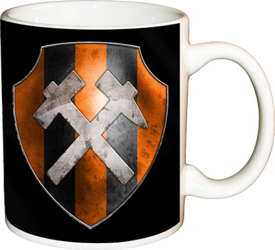 

ShopBuzz Cross Hammer Printed Coffee Ceramic Mug(350 ml), Multicolor
