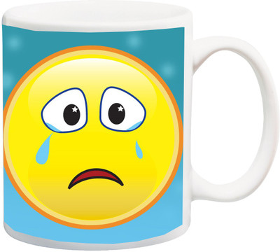 Stylotrendz Cry Emotion Ceramic Mug(325 ml), White