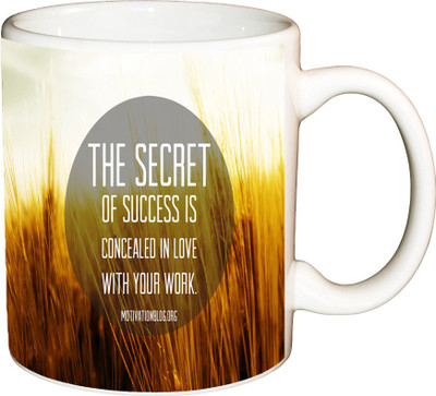 

ShopBuzz The Secret Of Success Printed Coffee Ceramic Mug(350 ml), Multicolor