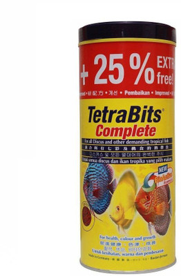 

Tetra Bits Complete 375g/1250ml | (25% EXTRA FREE) | Bio Active Formula For Health, Colour & Growth | 375 g Dry Fish Food