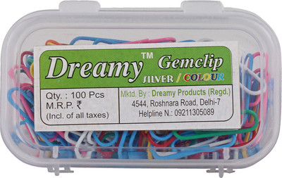 

dreamy iron, Gem Clip Plastic (Set of 500 Pcs) in 5 Plastic Boxes Pins(Set Of 500, Multi colours)