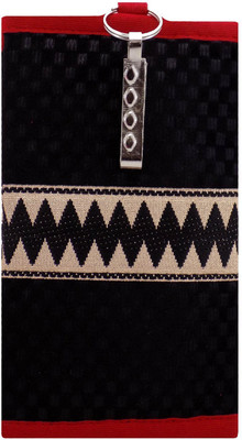 

Bagaholics Ethnic Raw Silk Saree Clutch Mobile Pouch Waist Clip Ladies Purse Gift For Women Mobile Pouch(Black)