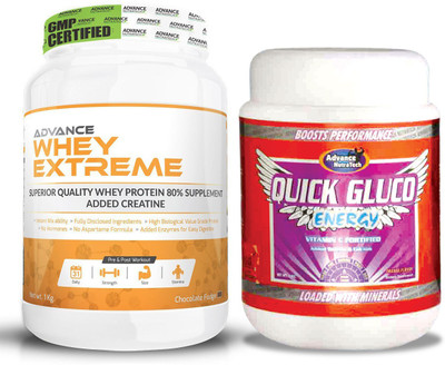 

Advance Nutratech Whey Protein Extreme Powder 2Lbs Chocolate & Quick Gluco Energy 1kg (2.2LBS) orange Whey Protein(2 kg, Chocolate)