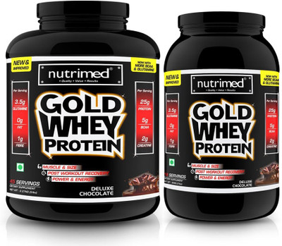 

Nutrimed Gold Whey Combo Pack (5 lbs + 2 lbs) Whey Protein(908 g, 2.27 kg, Deluxe Chocolate)