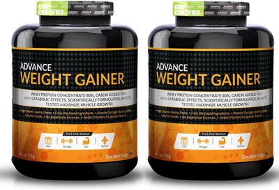 

Advance Nutratech Weight Gainer chocolate 12 Lbs. Chocolate(Pack of 2x6lbs ) Casein Protein(6 kg, Chocolate)