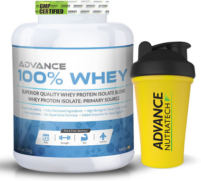 

Advance Nutratech 100% Whey Protein Powder 2kg(4.4 lbs) vanilla with Free Shaker with 60 Servings_Comb8 Whey Protein(2 g, Vanilla)