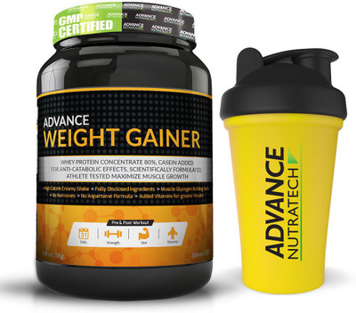 

Advance Nutratech Weight Gainer 1Kg (2.2LBS) Banana with free shaker Casein Protein(1.1 kg, Banana)