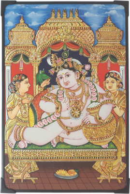 

R S Exports Lord Butter Krishna Photo Frame ( 30 cm x 20 cm x 1 cm ) / Wall Hangings for Home Decor and Wall Decor / krishnan radhe krishna radha kannan Art work for Paintings and Wall Stickers / God Gods and Goddess Religious Frame