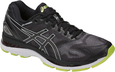 

Asics GEL - NIMBUS 19 Running Shoes For Men(Black, Black/glacier grey/energy green