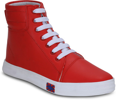 

Kielz Red-Women-Lace-Ups-Sneakers Sneakers For Women(Red