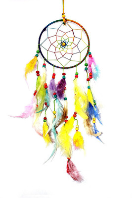 

shreyansh gift Dream Catcher Wall Hanging - Attract PositiveDreams Decorative Showpiece - 23 cm(Wool, Multicolor)