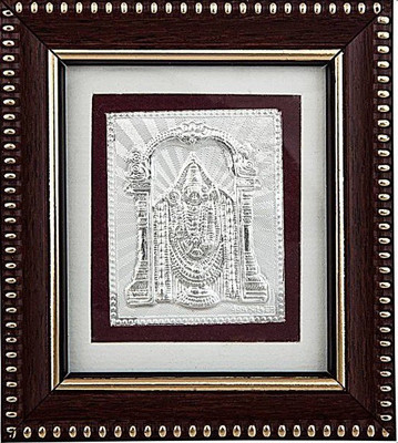 

Amman Gold & Diamond LLP 999 Pure Silver Balaji Photo Frame Decorative Showpiece - 14 cm(Silver, Brown)