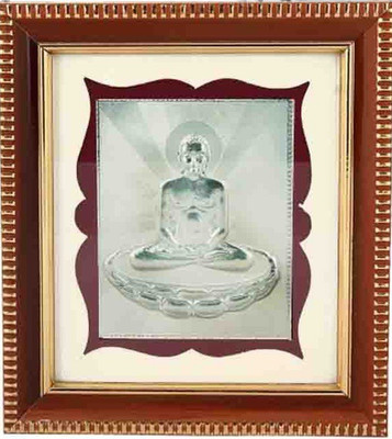 

Amman Gold & Diamond LLP 999 Pure Silver Buddha Photo Frame I Decorative Showpiece - 13.97 cm(Silver, Brown)