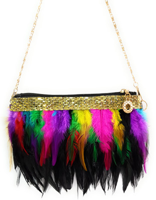

Iios Women Evening/Party Multicolor PU, Canvas Sling Bag