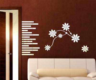 

Naveed Arts  Acrylic wall sticker Sticker(Pack of 29, Silver mirror