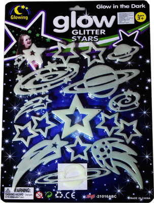 

Saffronworld  GLOWING STAR Sticker(Pack of 17, White