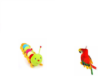 

mega star Parrot (20 Cm) and Caterpillar 55 cm (set of 2) - 9 cm(Multicolor)