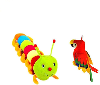 

mega star combo Caterpillar 50 Cm Musical Parrot Stuffed Soft - 10 cm(Multicolor)