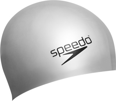 

Speedo Long Hair Swimming Cap(Silver, Pack of 1)