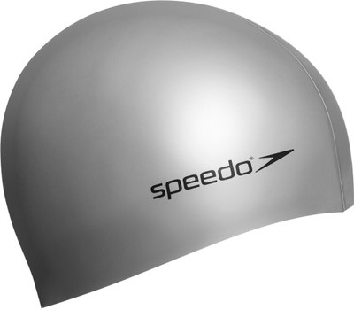 

Speedo Plain Flat Silicone Swimming Cap(Silver, Pack of 1)