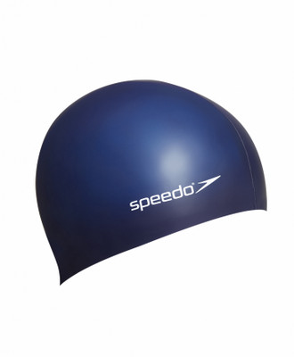 

Speedo Plain Flat Silicone Swimming Cap(Blue, Pack of 1), Navy blue