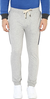 REALM Self Design Men Grey Track Pants