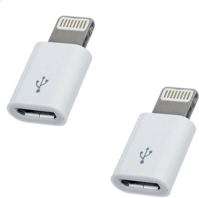 YTM (Pack of 2) Micro Usb to 8 Pin Lightning Adapter Charging Converter USB Adapter(White)