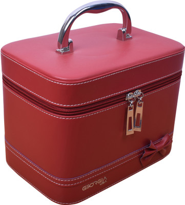 

GeorgiaUsa GeogiaUSA StylishCollection of Cosmetic Bags MAKEUP AND JEWELLERY Vanity Box(Maroon)