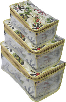 

Atorakushon Set of 3 Flower print Vanity cosmetic toiletary Wardrobe Organiser Regular Makeup kit storage jewellery Box (Printed) Ideal for:Storage of Payal, Watch, Chain, Bracelet Bindi,jewellry Cosmetics etc,Keep your Valuable item safe & Dust free,Trav