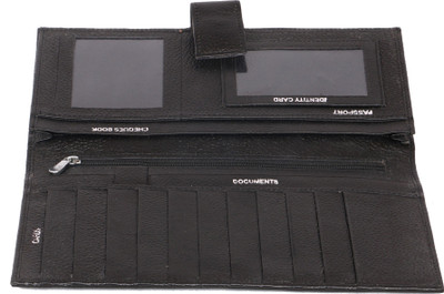 

C Comfort Men Black Genuine Leather Wallet(13 Card Slots)
