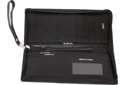 

C Comfort Men Black Genuine Leather Wallet(9 Card Slots)