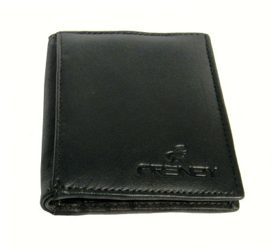 FRENZY Men Black Genuine Leather Wallet(6 Card Slots)