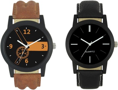 keepkart Brown And Black LEather Strap Couple Watch Combo For Boys And Girls Watch  - For Men & Women   Watches  (Keepkart)