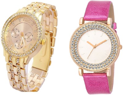 SOOMS Rhinestone Studded Analog GOLD Dial artificial chronograph WITH DIAMOND STUDDED AND GLAMOROUS DIVA LADIES PARTY WEAR Watch  - For Women   Watches  (Sooms)