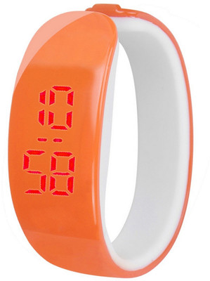 

SVM Branded New Arrival Designer LED Kada Orange Watch - For Boys & Girls