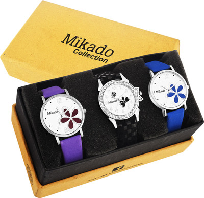 

Mikado Women fashion lifestyle Combo of three multicolor high quality watches for girls and women with 1 year warrenty Watch - For Girls