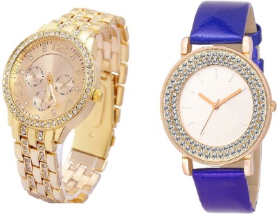 COSMIC Rhinestone Studded Analog gold Dial artificial chronograph with DIAMOND STUDDED AND GLAMOROUS DIVA ladies party wear Watch  - For Women   Watches  (COSMIC)