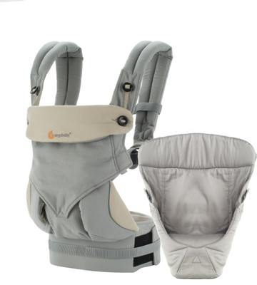 

Ergobaby 4 Position 360 Bundle of Joy with Easy Snug Infant Insert - Grey (All Position) Baby Carrier(Grey, Front carry facing out)