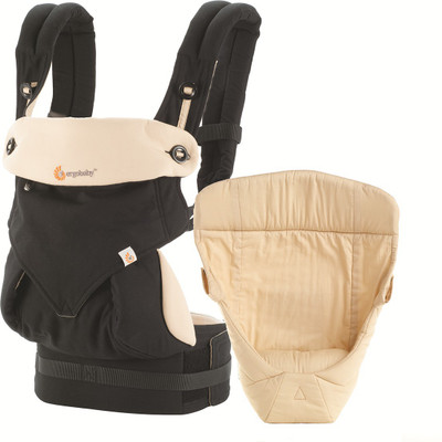 

Ergobaby 4 Position 360 Bundle of Joy with Easy Snug Infant Insert - Camel/Black (All Position) Baby Carrier(Multicolor, Front carry facing out)