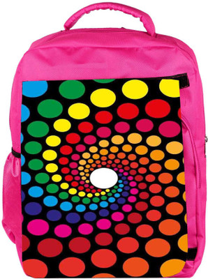 

Snoogg Eco Friendly Canvas Spiraling Circles 2791 Backpack Rucksack School Travel Unisex Casual Canvas Bag Bookbag Satchel 5 L Backpack(Pink)