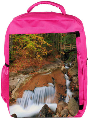 

Snoogg Eco Friendly Canvas Water Flowing Down Designer Backpack Rucksack School Travel Unisex Casual Canvas Bag Bookbag Satchel 5 L Backpack(Pink)