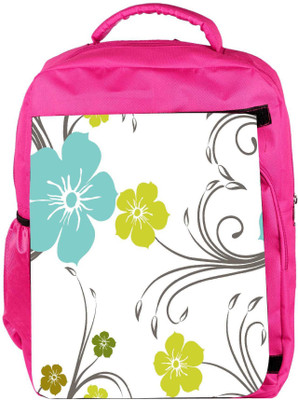 

Snoogg Eco Friendly Canvas Blue And Green Floral Pattern Designer Backpack Rucksack School Travel Unisex Casual Canvas Bag Bookbag Satchel 5 L Backpack(Pink)