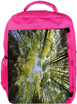

Snoogg Eco Friendly Canvas Tall Trees Designer Backpack Rucksack School Travel Unisex Casual Canvas Bag Bookbag Satchel 5 L Backpack(Pink)