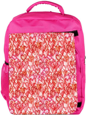 

Snoogg Eco Friendly Canvas Multiple Red Hearts Designer Backpack Rucksack School Travel Unisex Casual Canvas Bag Bookbag Satchel 5 L Backpack(Pink)