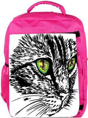 

Snoogg Eco Friendly Canvas Sketch Of Curious Little Cat Looking At Something On The Ground Vector Illu Backpack Rucksack School Travel Unisex Casual Canvas Bag Bookbag Satchel 5 L Backpack(Pink)